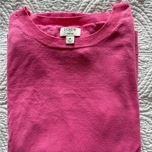 J Crew Teddie Sweater Pink Cotton Sz Medium EUC